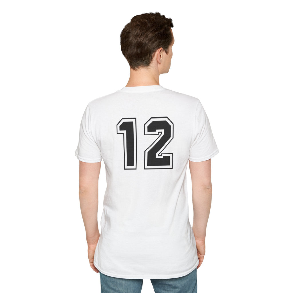 Number 12 Football Jersey Style T-Shirt - Etna Gift