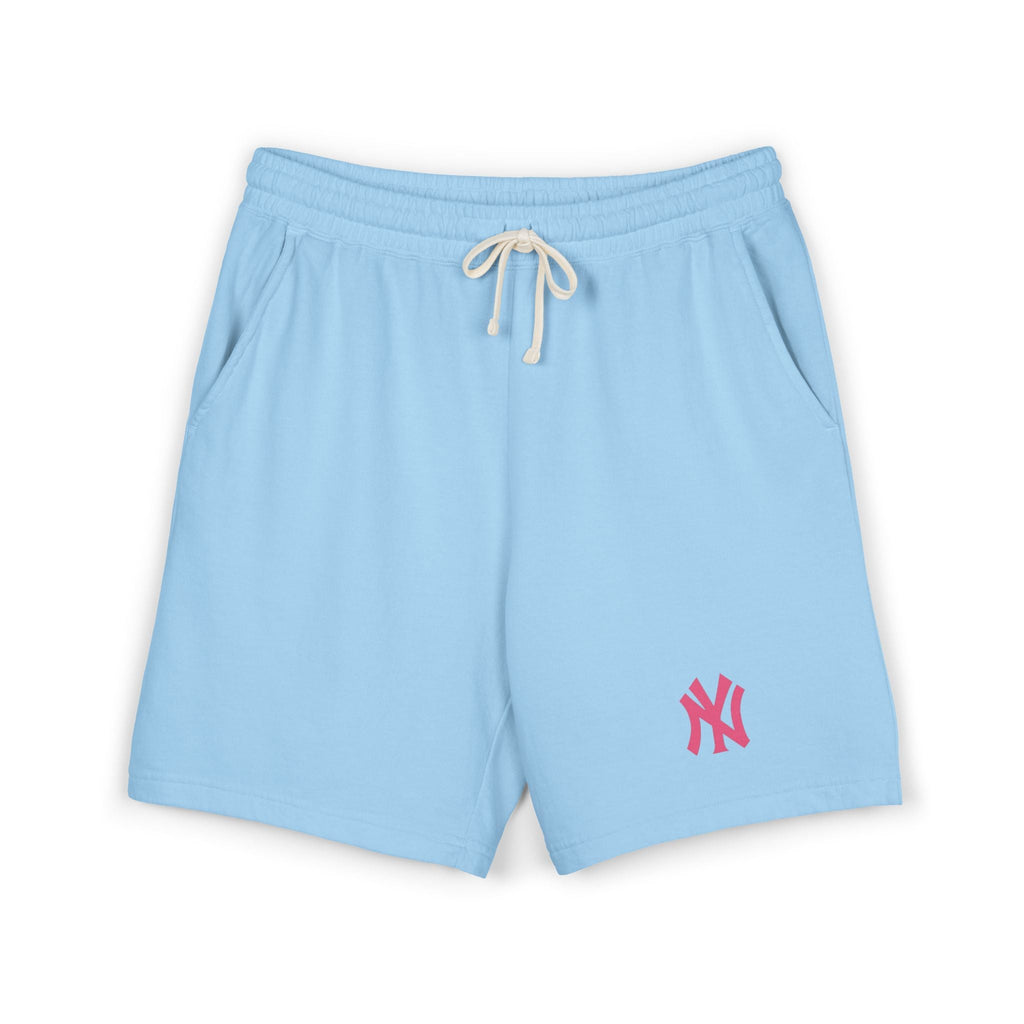 NY Logo Fleece Sweat Shorts Garment - Dyed Lightweight Lounge Shorts - Etna Gift