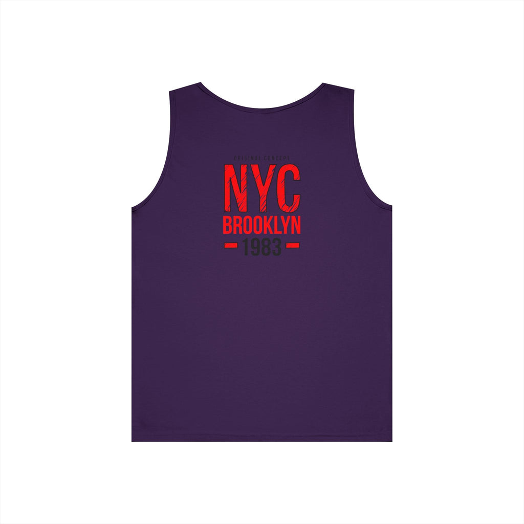 NYC Brooklyn Tank Top Minimal Yankees Logo Front, Red NYC Back Streetwear - Etna Gift
