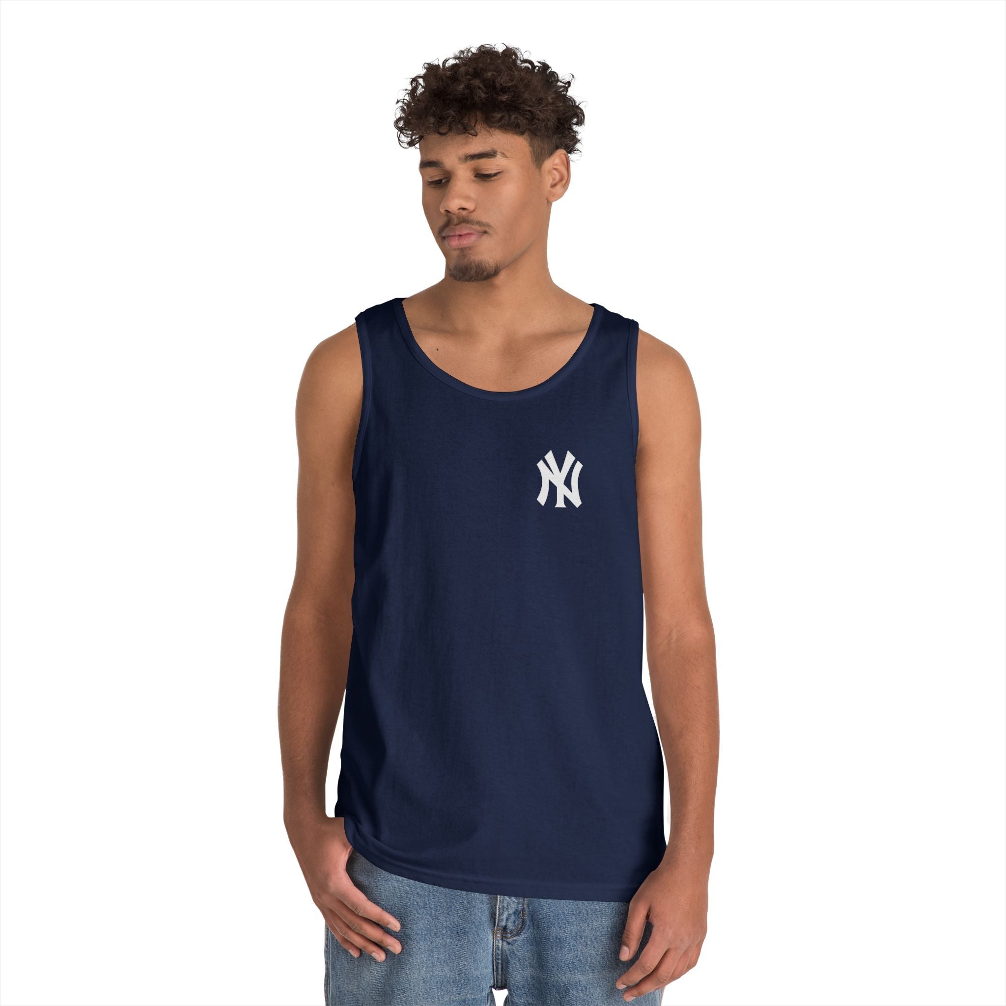 NYC Brooklyn Tank Top Minimal Yankees Logo Front, Red NYC Back Streetwear - Etna Gift