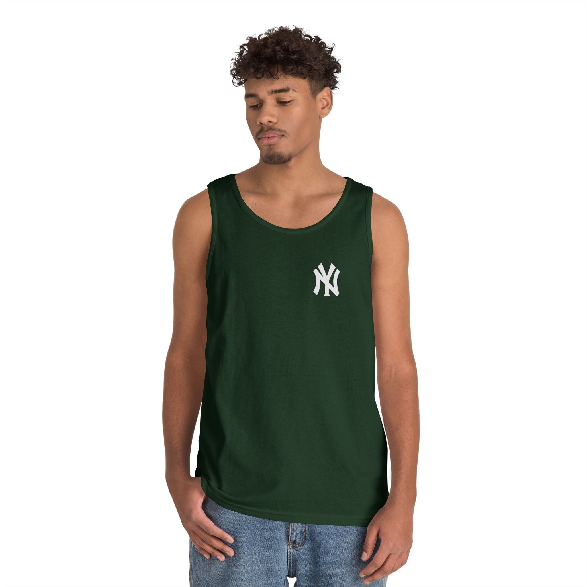 NYC Brooklyn Tank Top Minimal Yankees Logo Front, Red NYC Back Streetwear - Etna Gift
