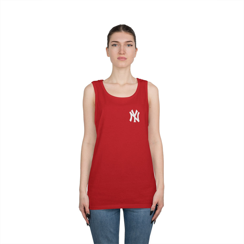 NYC Brooklyn Tank Top Minimal Yankees Logo Front, Red NYC Back Streetwear - Etna Gift