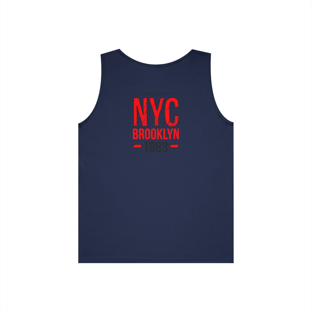 NYC Brooklyn Tank Top Minimal Yankees Logo Front, Red NYC Back Streetwear - Etna Gift