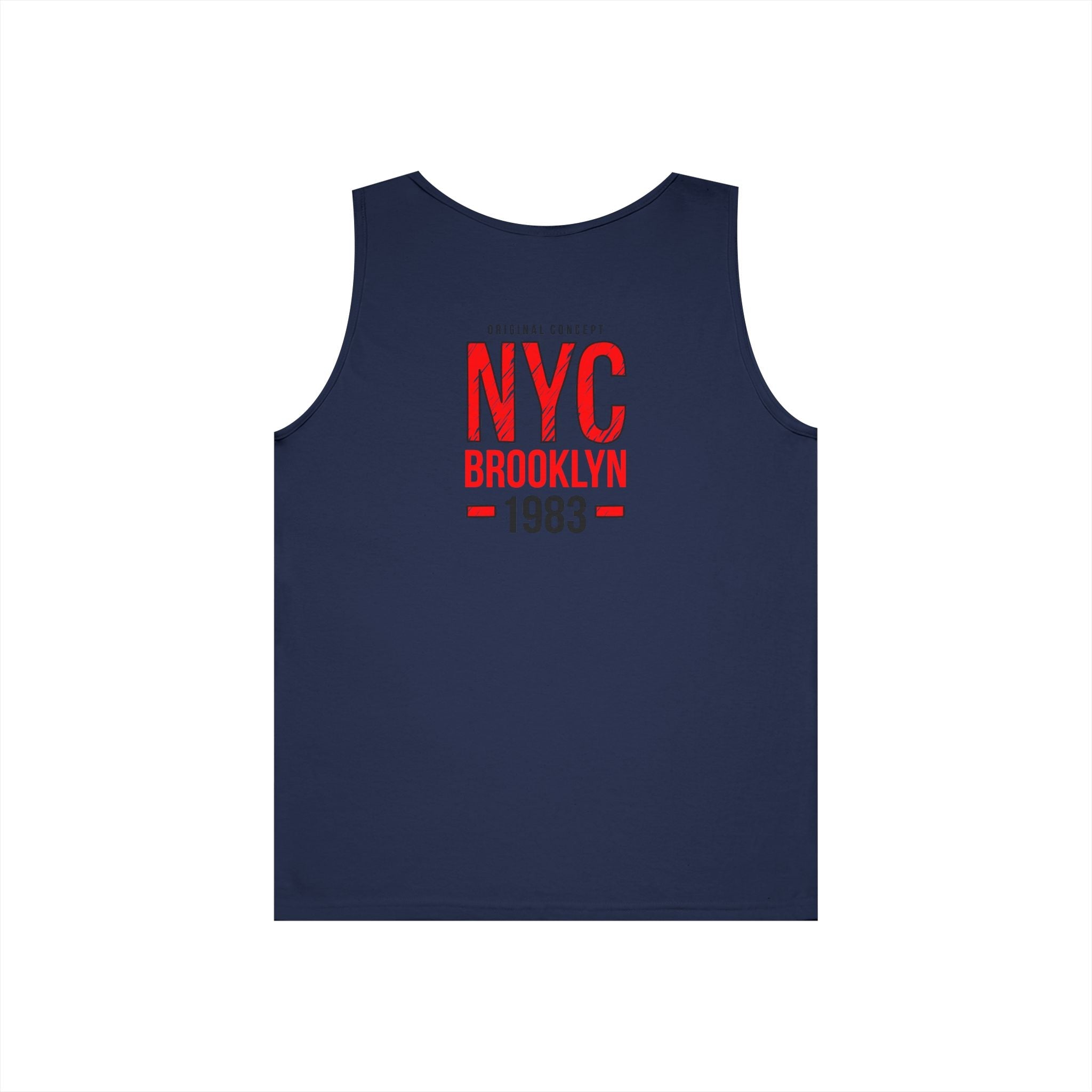 NYC Brooklyn Tank Top Minimal Yankees Logo Front, Red NYC Back Streetwear - Etna Gift