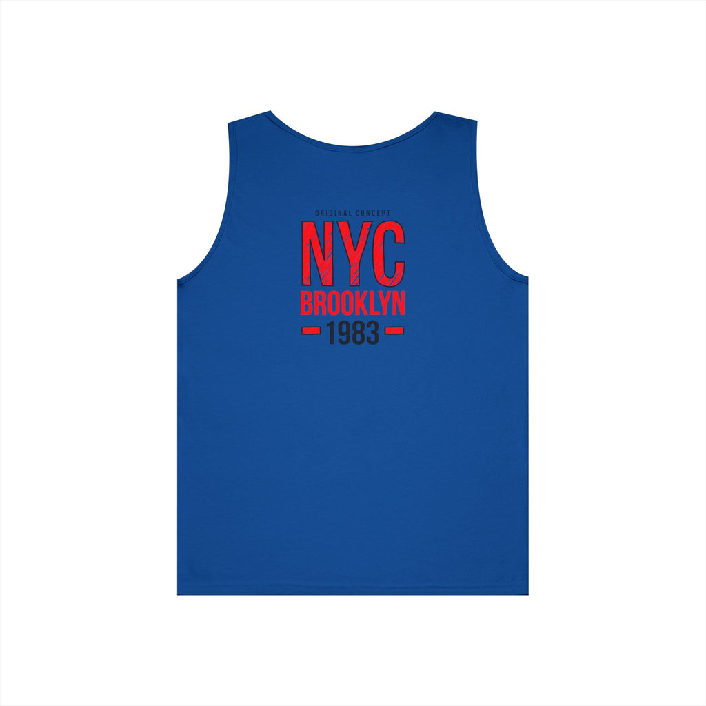NYC Brooklyn Tank Top Minimal Yankees Logo Front, Red NYC Back Streetwear - Etna Gift