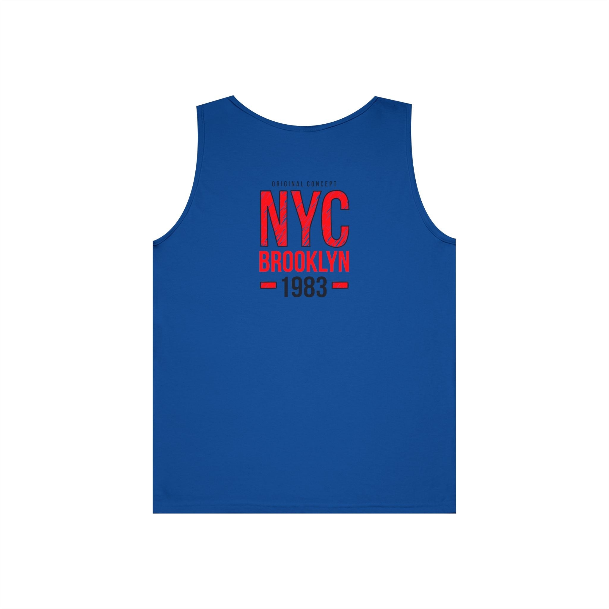 NYC Brooklyn Tank Top Minimal Yankees Logo Front, Red NYC Back Streetwear - Etna Gift
