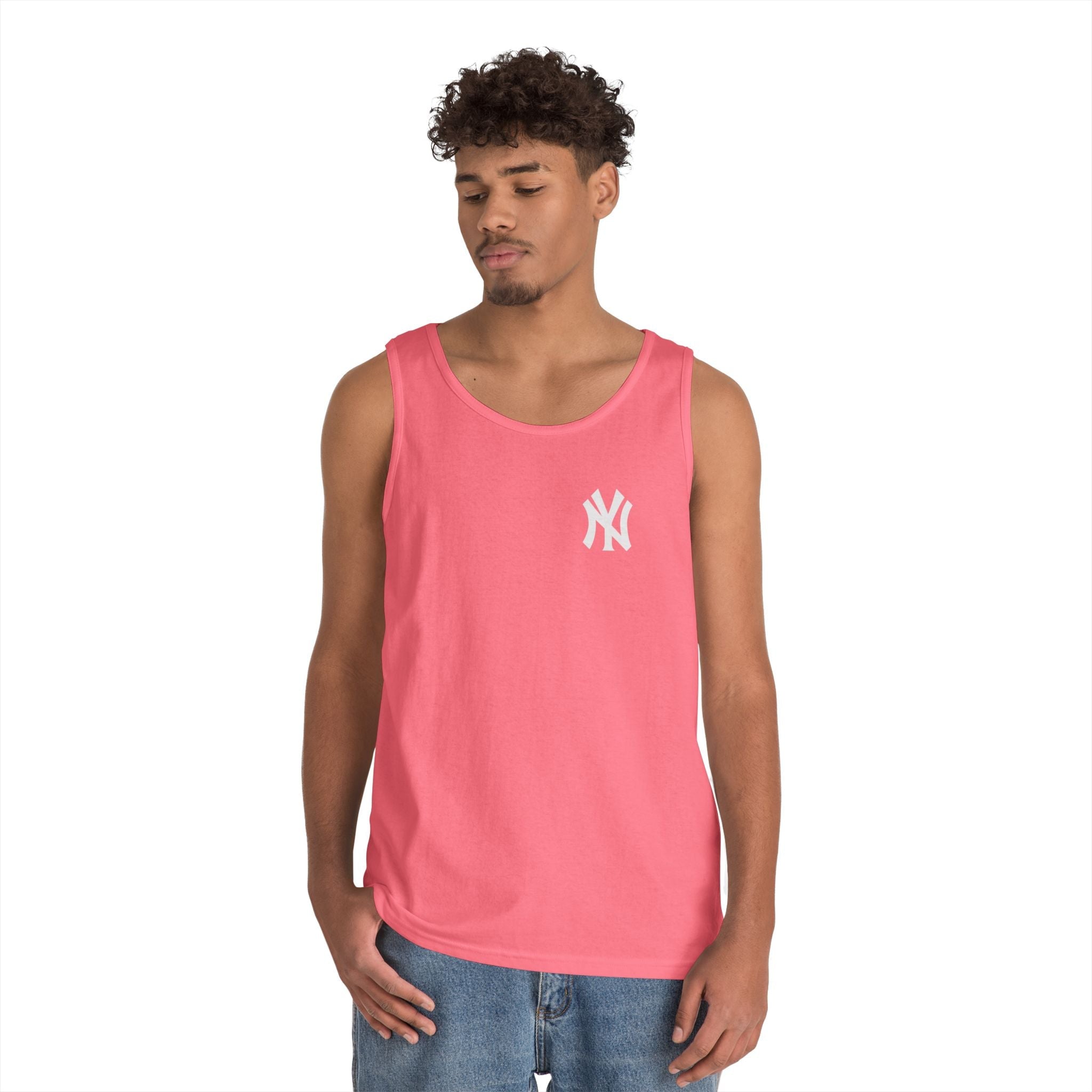 NYC Brooklyn Tank Top Minimal Yankees Logo Front, Red NYC Back Streetwear - Etna Gift