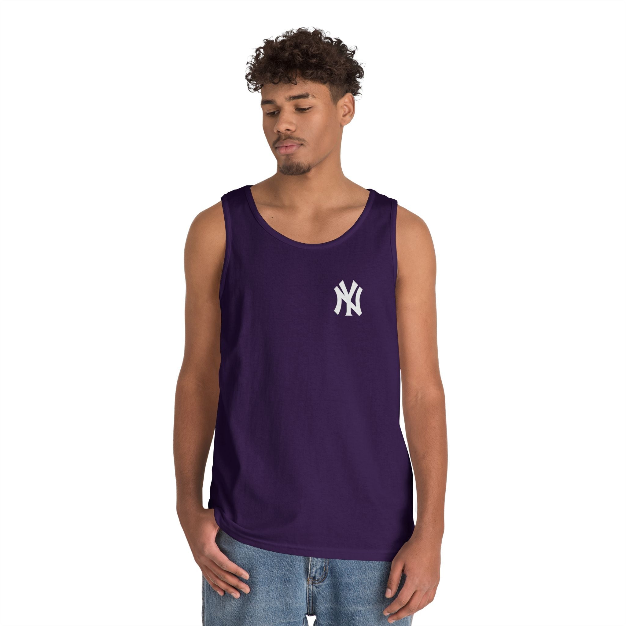 NYC Brooklyn Tank Top Minimal Yankees Logo Front, Red NYC Back Streetwear - Etna Gift