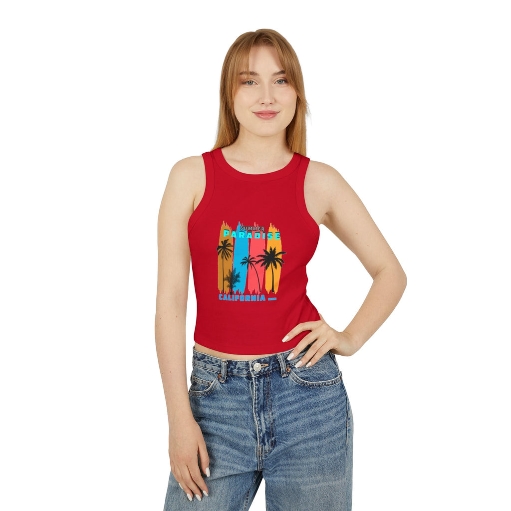Paradise California Racer Tank — Women's Summer Crop Tank - Etna Gift