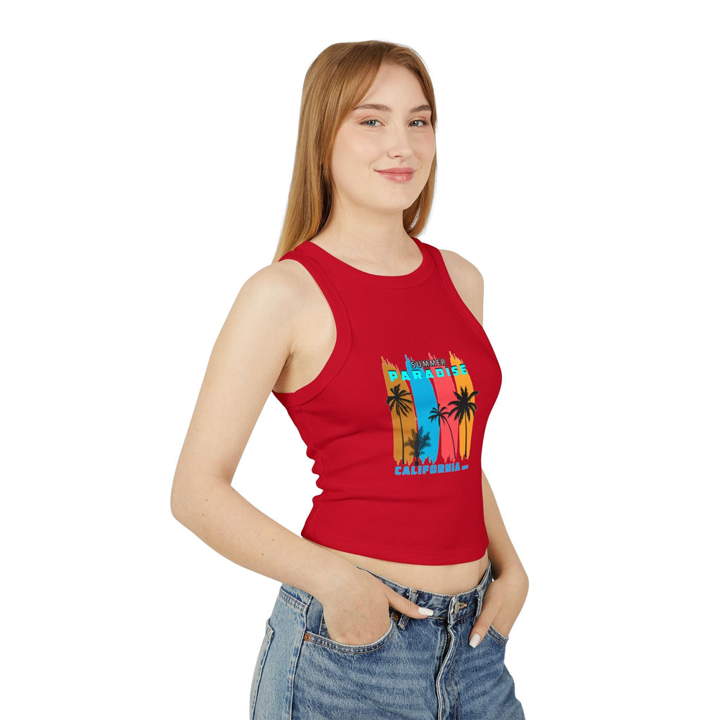 Paradise California Racer Tank — Women's Summer Crop Tank - Etna Gift
