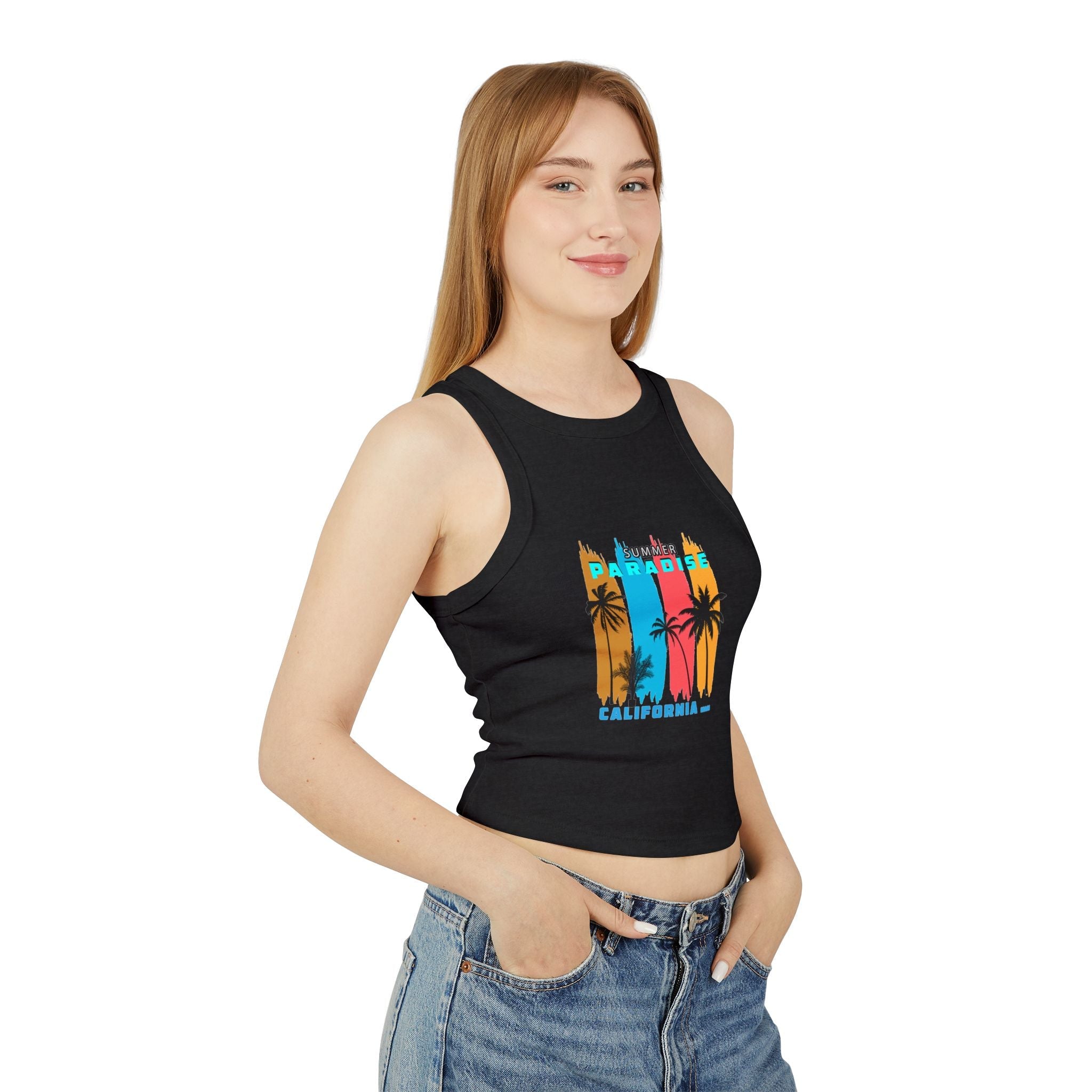 Paradise California Racer Tank — Women's Summer Crop Tank - Etna Gift