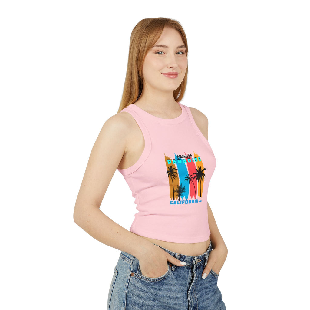 Paradise California Racer Tank — Women's Summer Crop Tank - Etna Gift