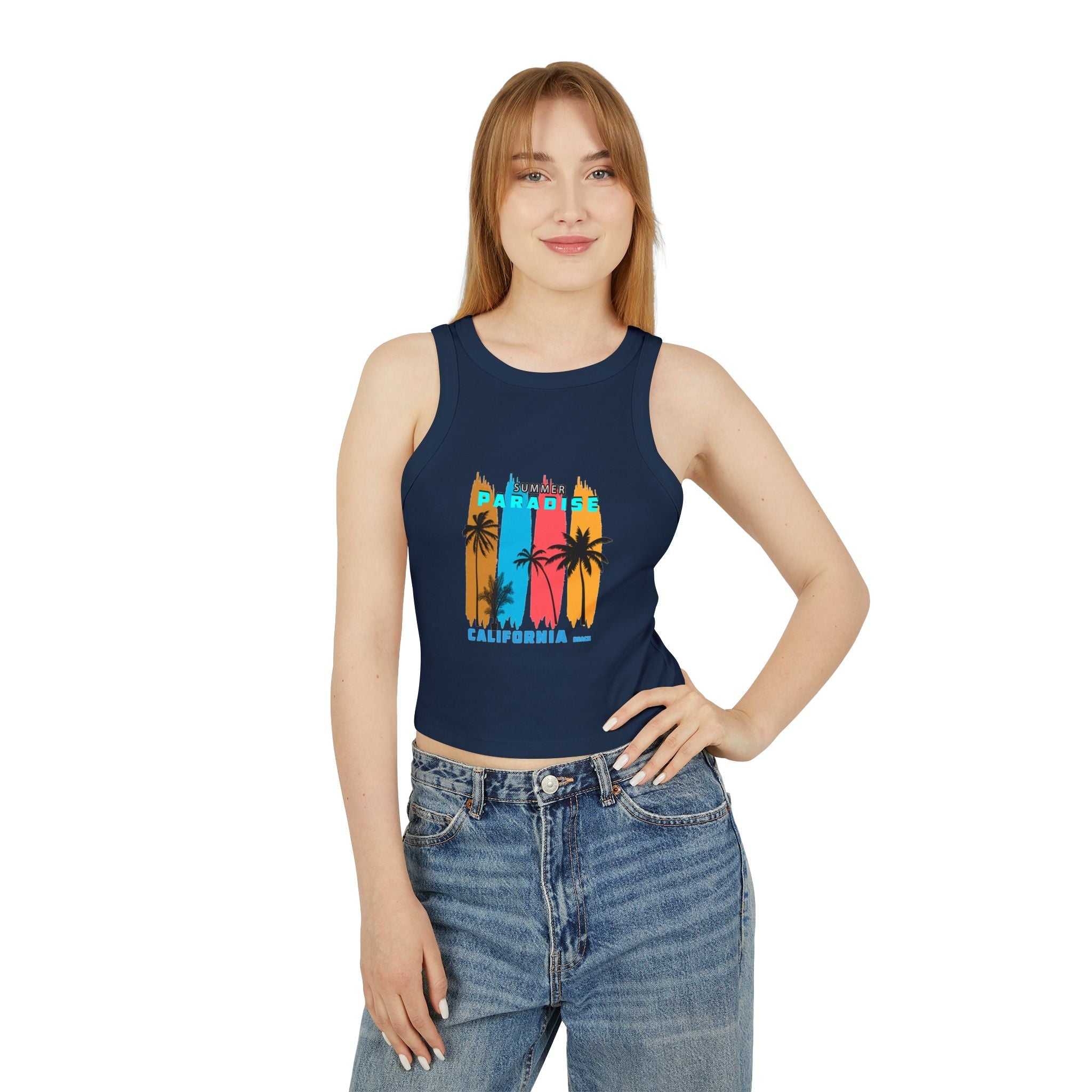 Paradise California Racer Tank — Women's Summer Crop Tank - Etna Gift