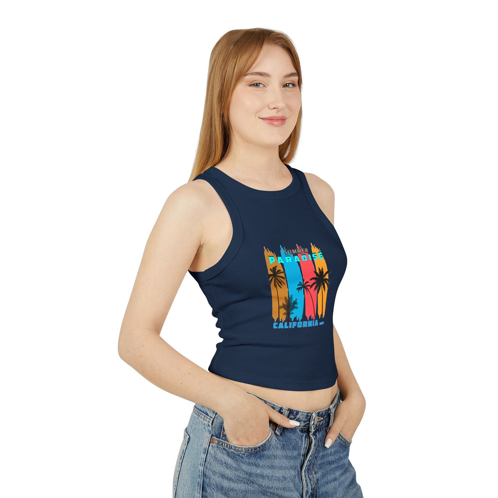 Paradise California Racer Tank — Women's Summer Crop Tank - Etna Gift