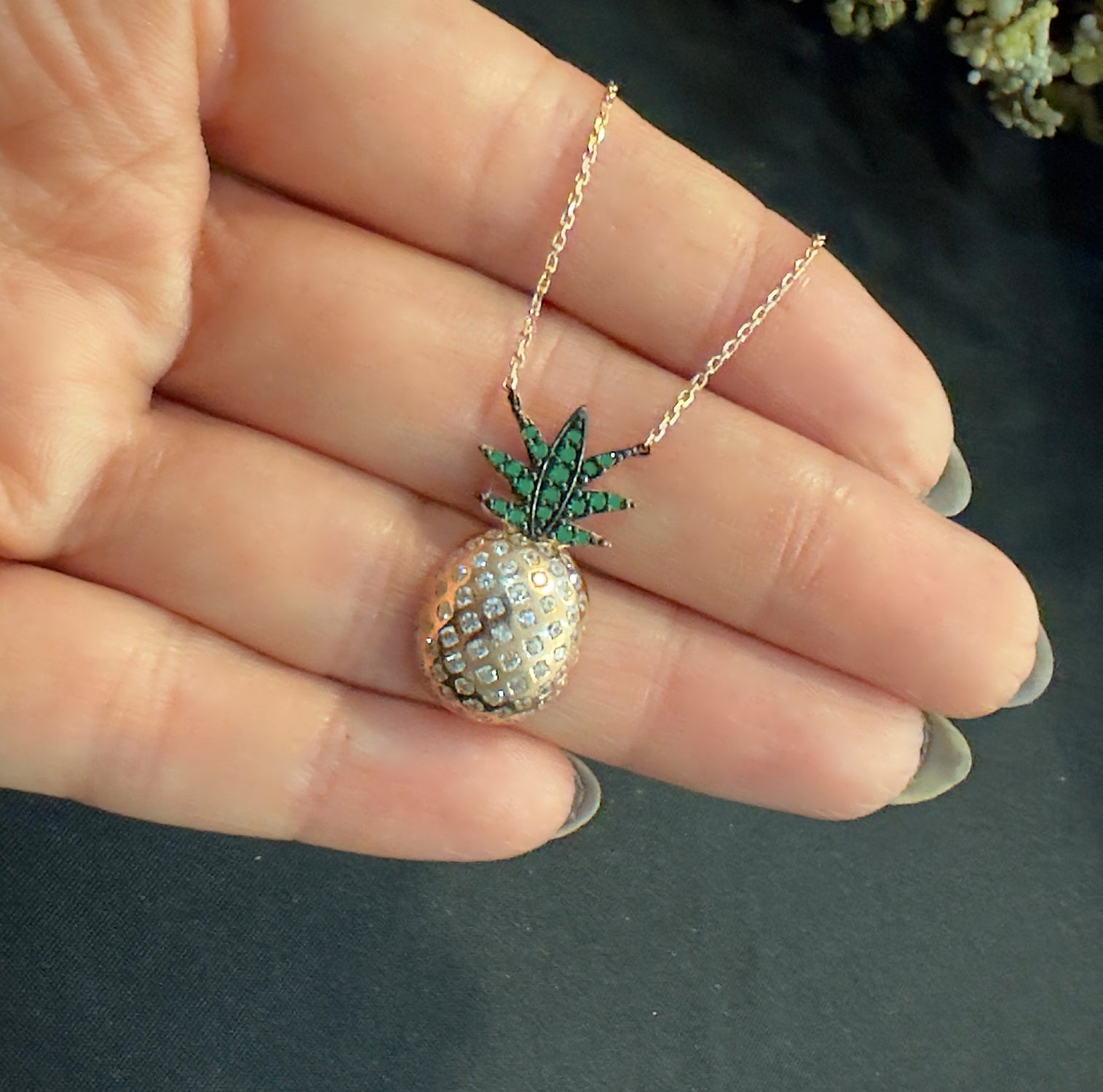 Pineapple women's necklace 925 sterling silver Pineapple necklace - Etna Gift