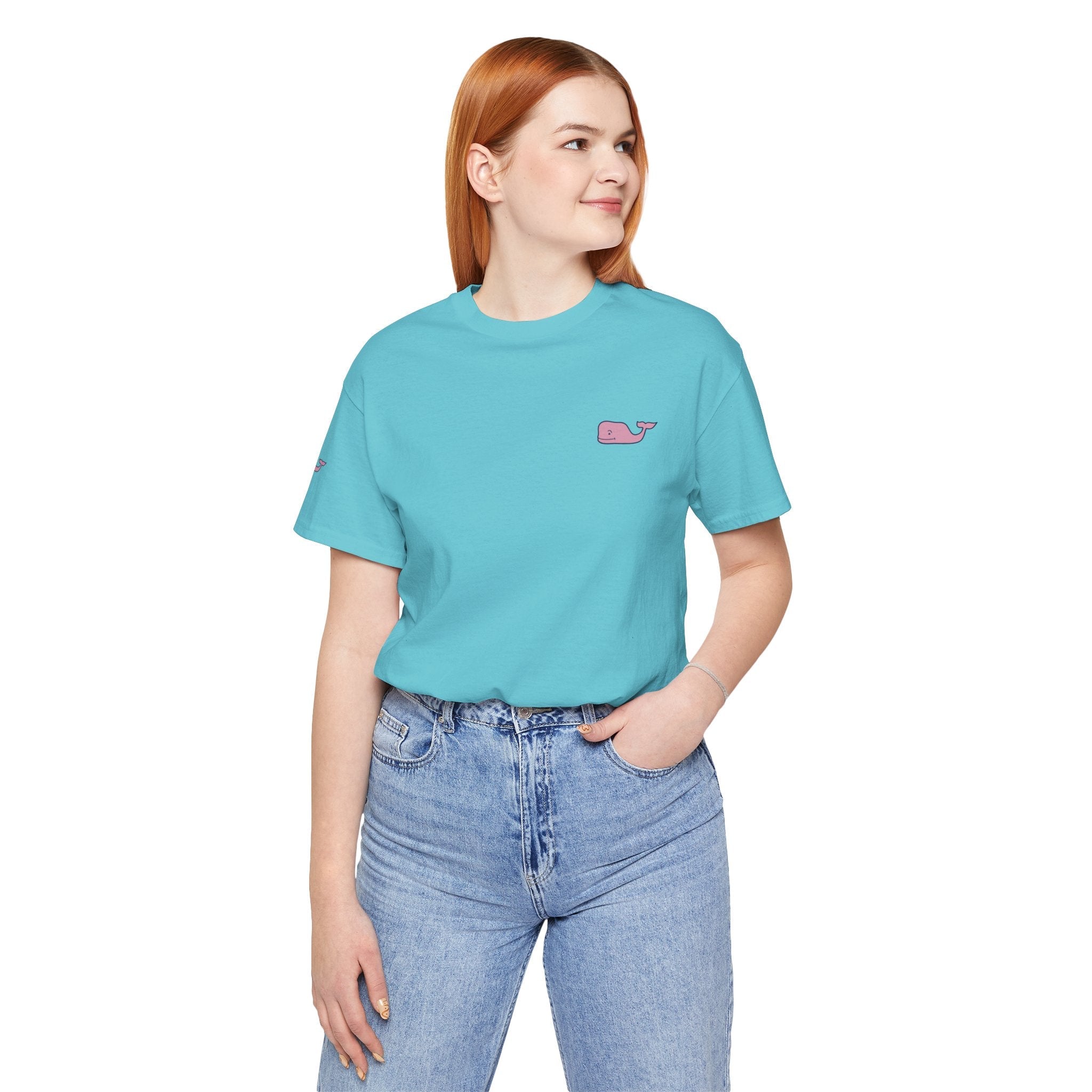 Pink Whale Graphic Tee Minimal Cute Whale T-Shirt - Etna Gift