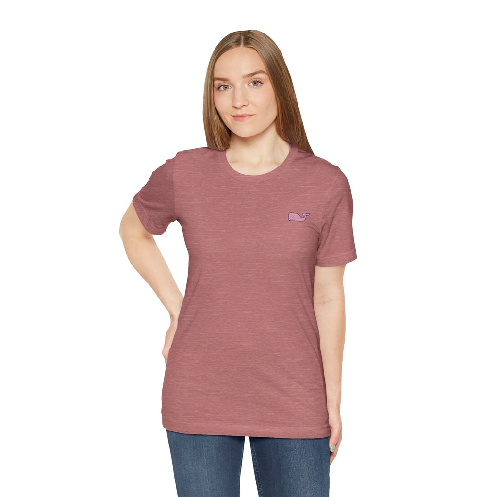 Pink Whale Graphic Tee Minimal Cute Whale T-Shirt - Etna Gift