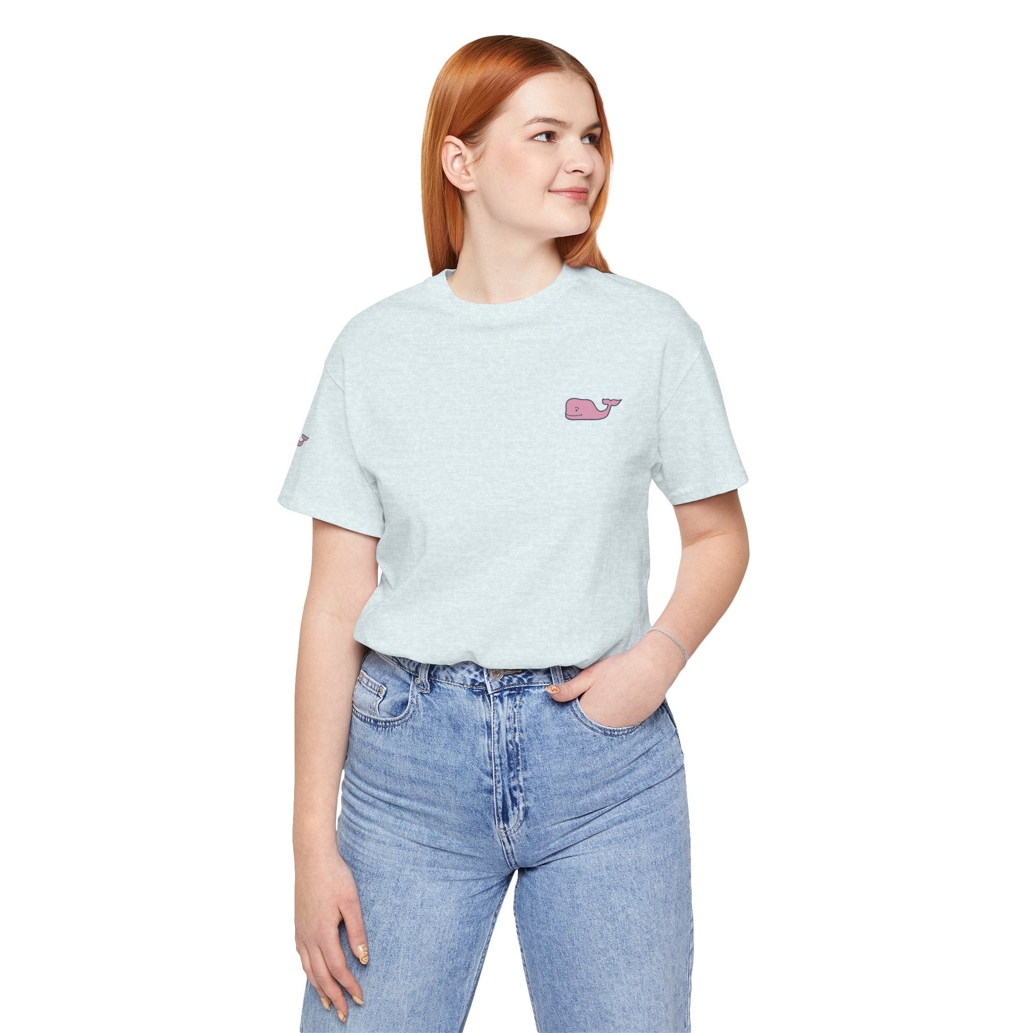 Pink Whale Graphic Tee Minimal Cute Whale T-Shirt - Etna Gift
