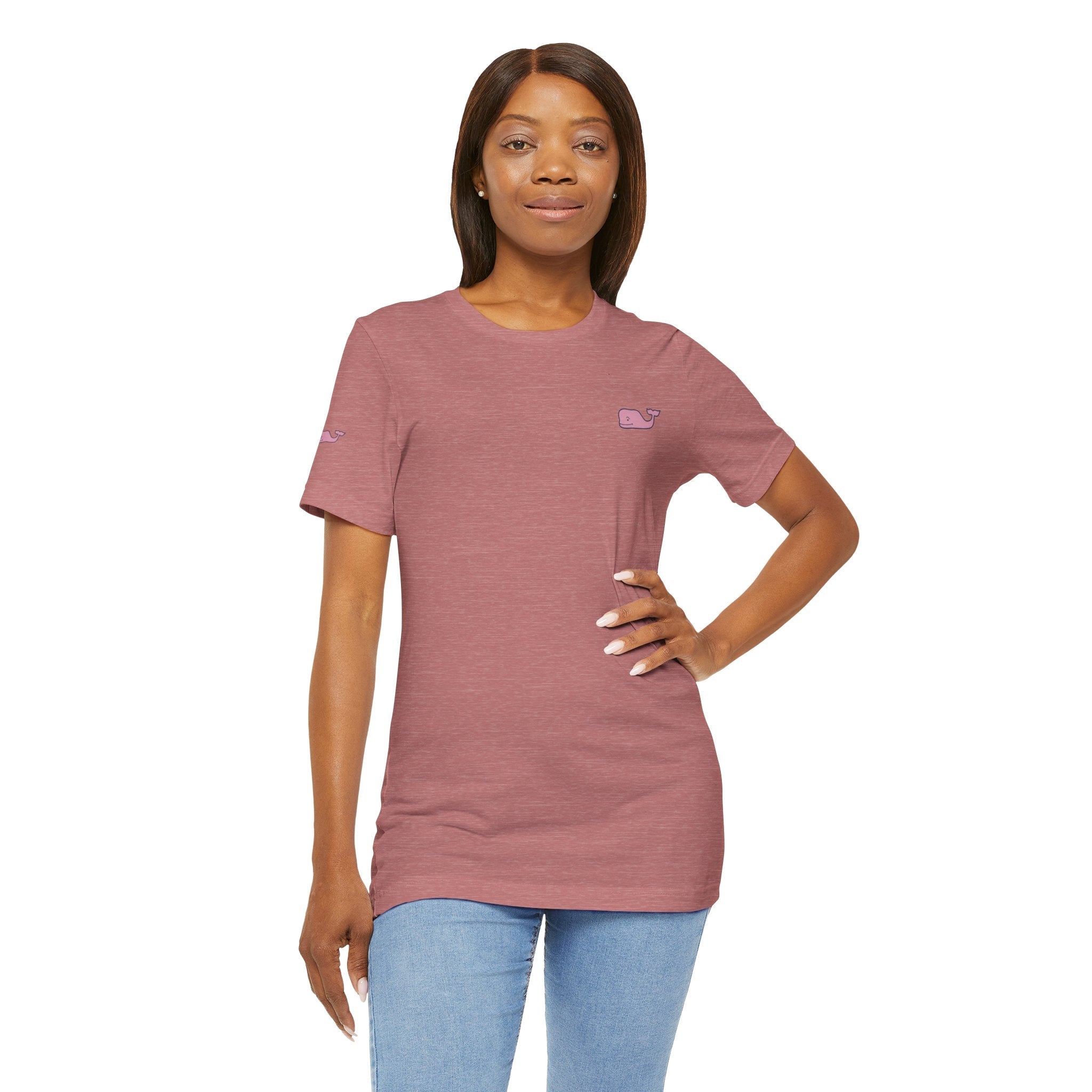 Pink Whale Graphic Tee Minimal Cute Whale T-Shirt - Etna Gift