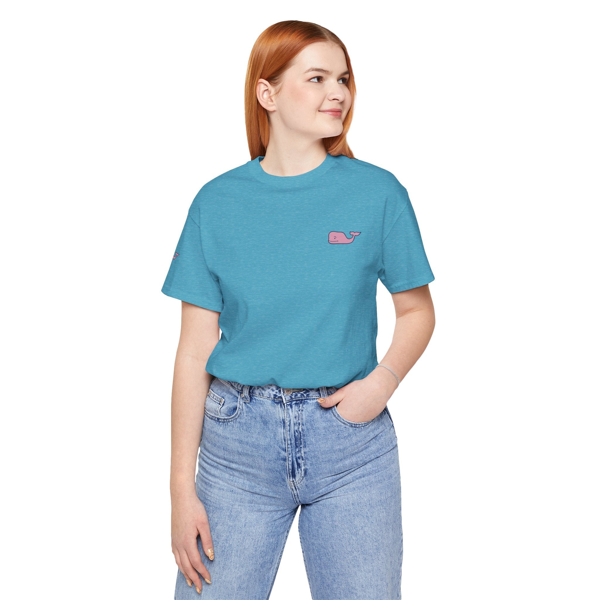 Pink Whale Graphic Tee Minimal Cute Whale T-Shirt - Etna Gift
