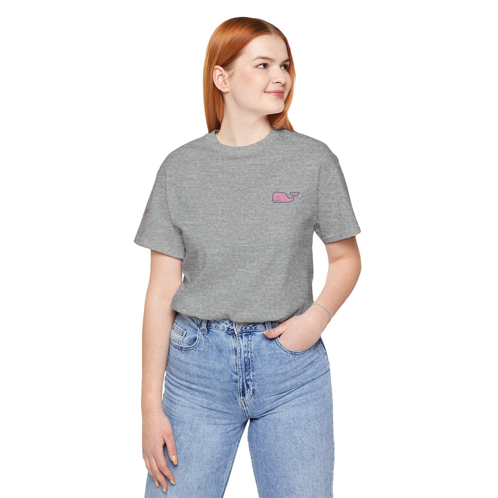 Pink Whale Graphic Tee Minimal Cute Whale T-Shirt - Etna Gift