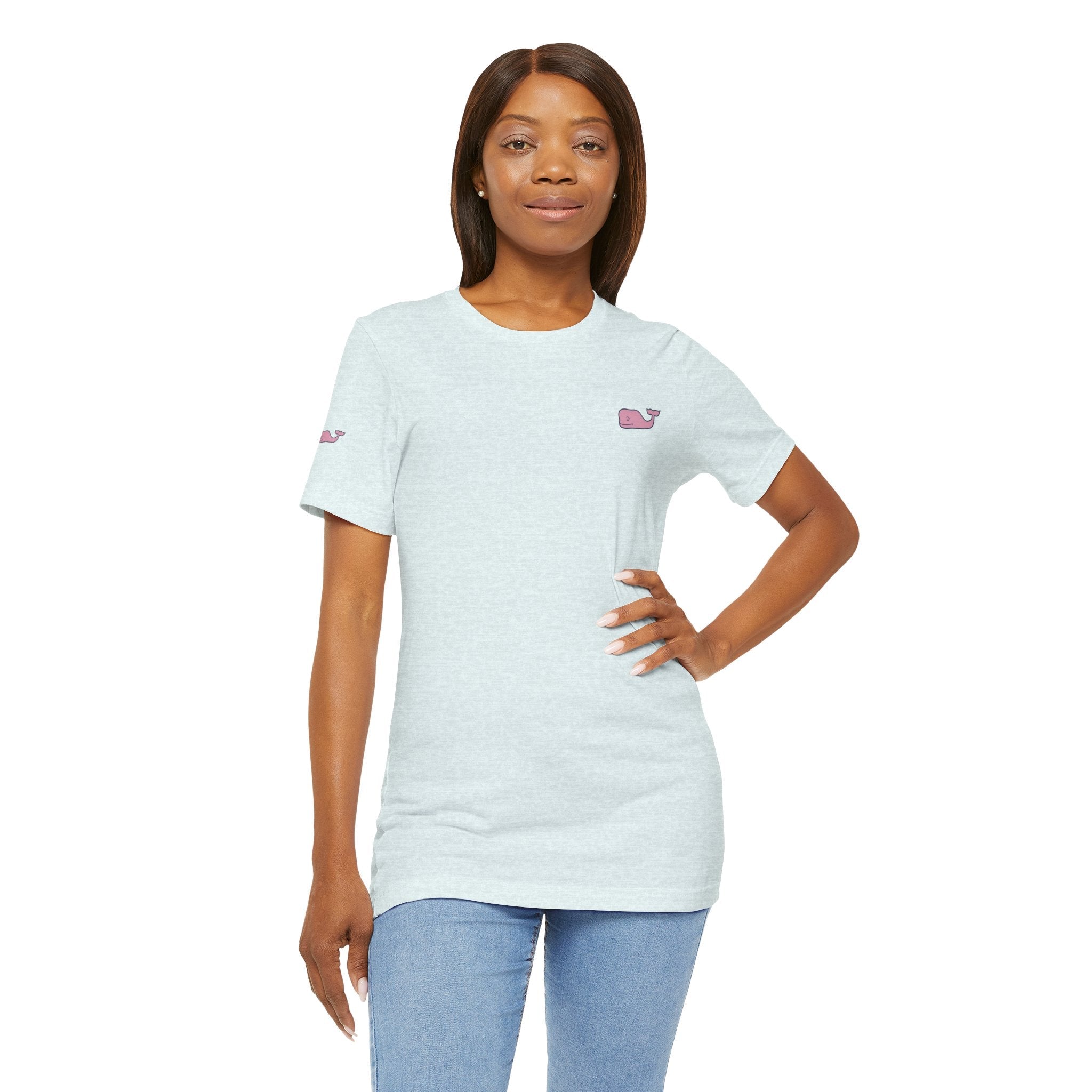 Pink Whale Graphic Tee Minimal Cute Whale T-Shirt - Etna Gift