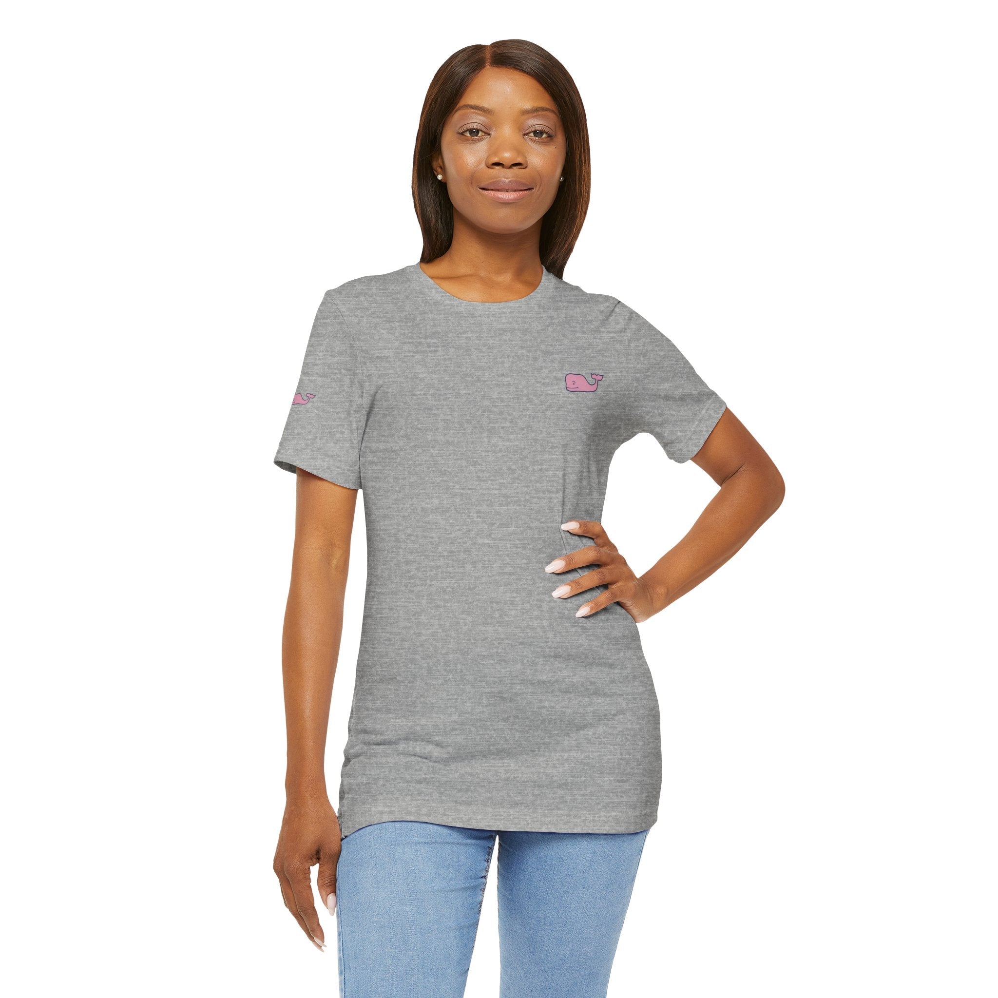 Pink Whale Graphic Tee Minimal Cute Whale T-Shirt - Etna Gift