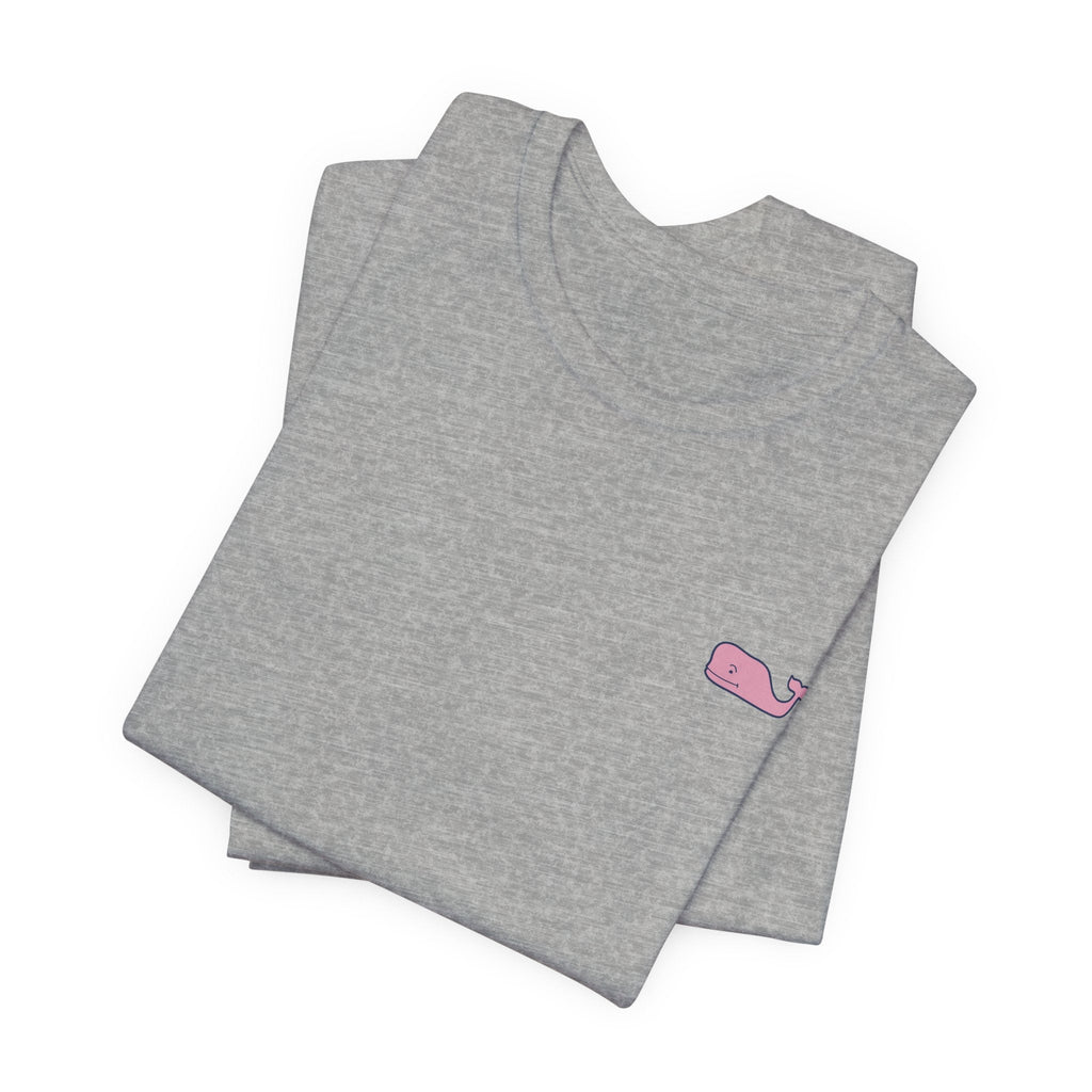 Pink Whale Graphic Tee Minimal Cute Whale T-Shirt - Etna Gift