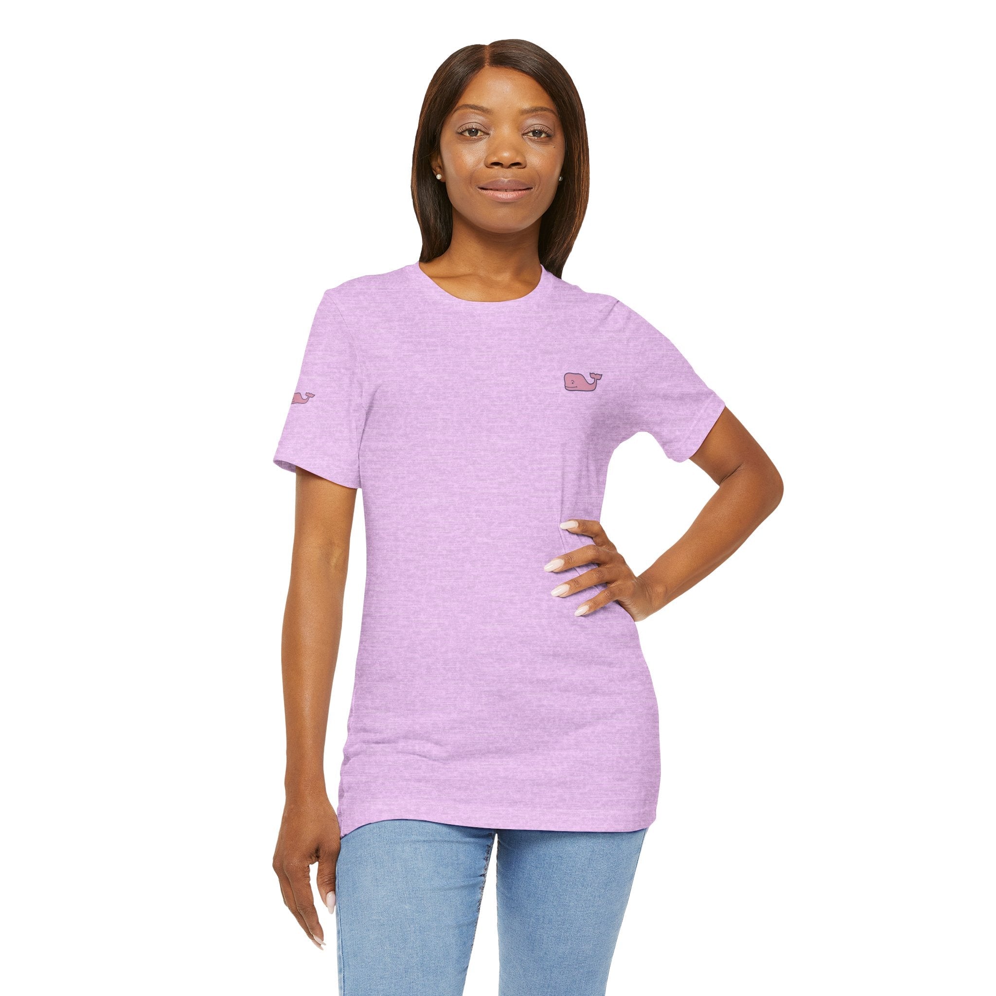 Pink Whale Graphic Tee Minimal Cute Whale T-Shirt - Etna Gift