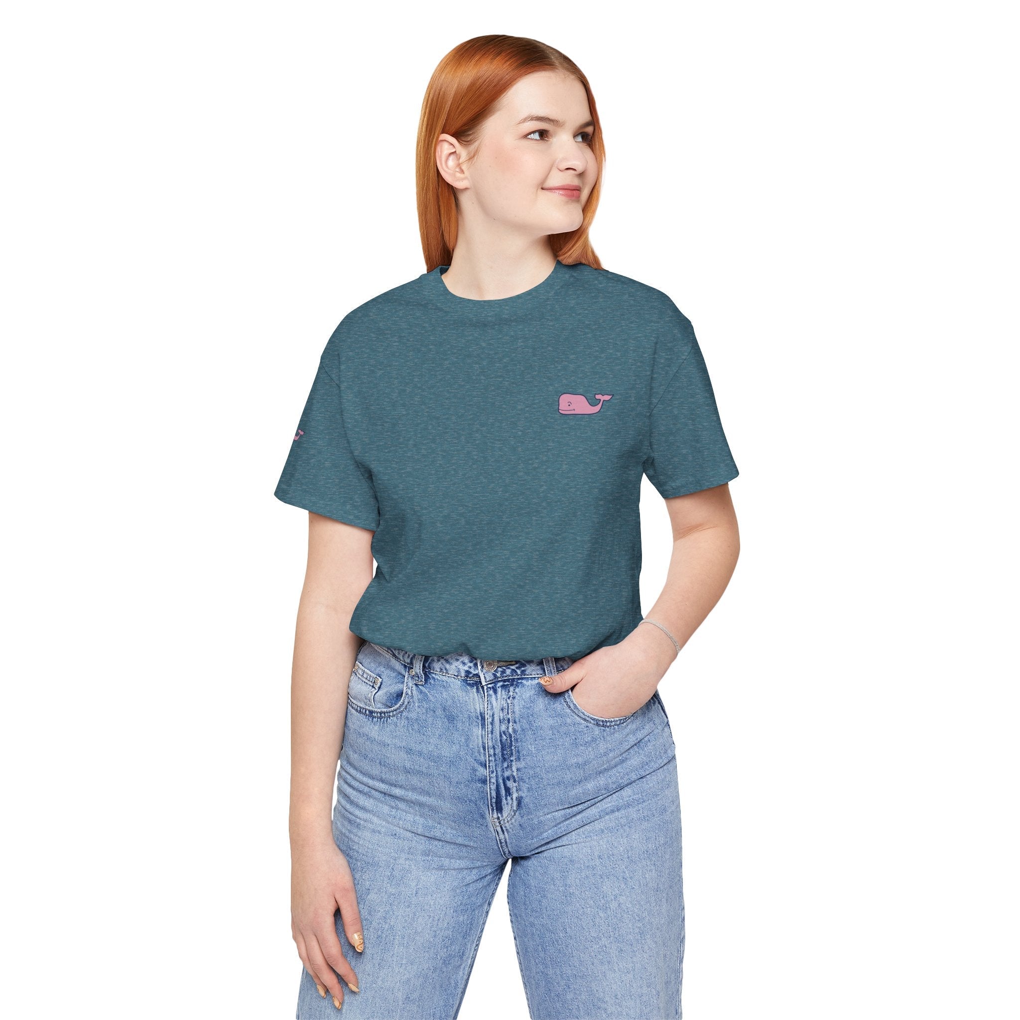 Pink Whale Graphic Tee Minimal Cute Whale T-Shirt - Etna Gift