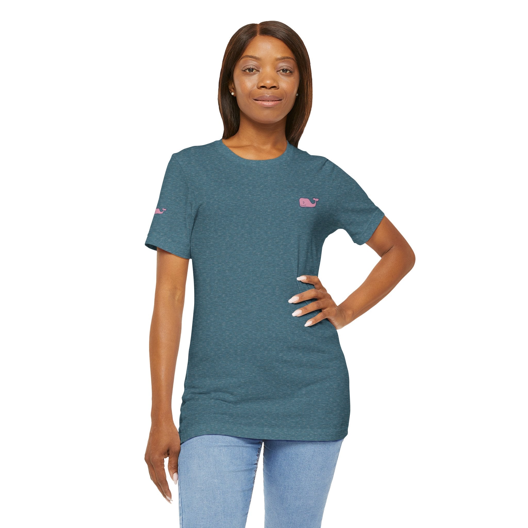 Pink Whale Graphic Tee Minimal Cute Whale T-Shirt - Etna Gift