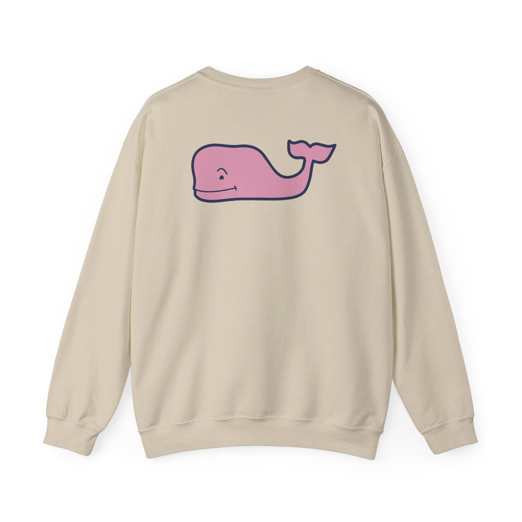 Pink Whale Logo Sweatshirt | Vineyard Vines Style Crewneck - Etna Gift