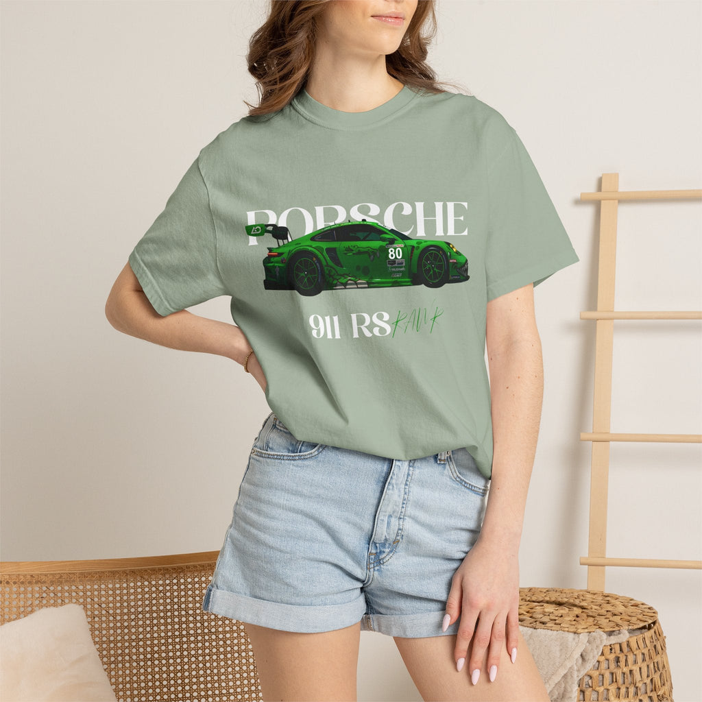 Porsche 911 RS Racing Tee Green GT Car Graphic T-Shirt - Etna Gift