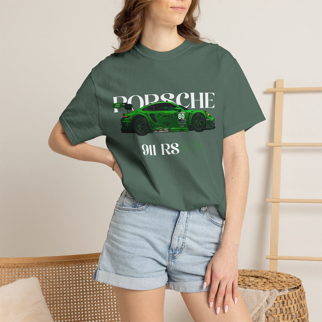 Porsche 911 RS Racing Tee Green GT Car Graphic T-Shirt - Etna Gift