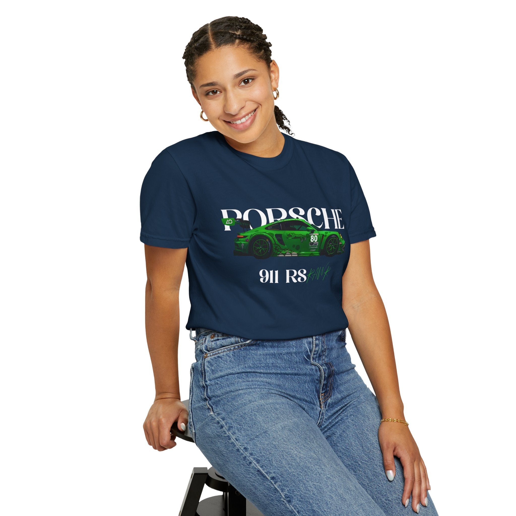 Porsche 911 RS Racing Tee Green GT Car Graphic T-Shirt - Etna Gift