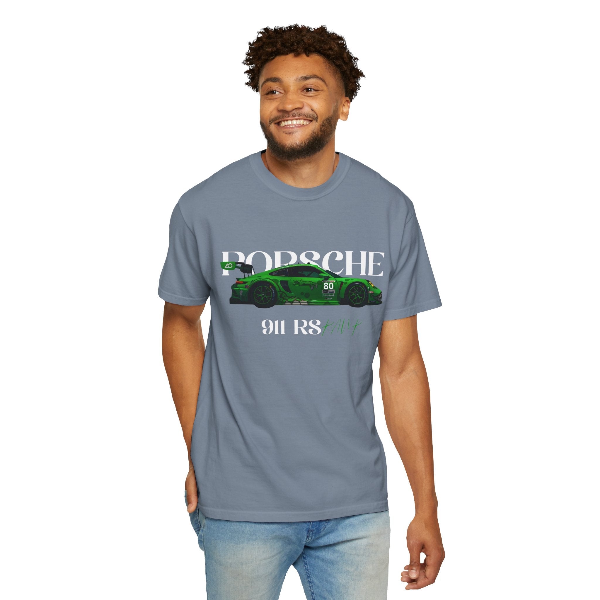 Porsche 911 RS Racing Tee Green GT Car Graphic T-Shirt - Etna Gift