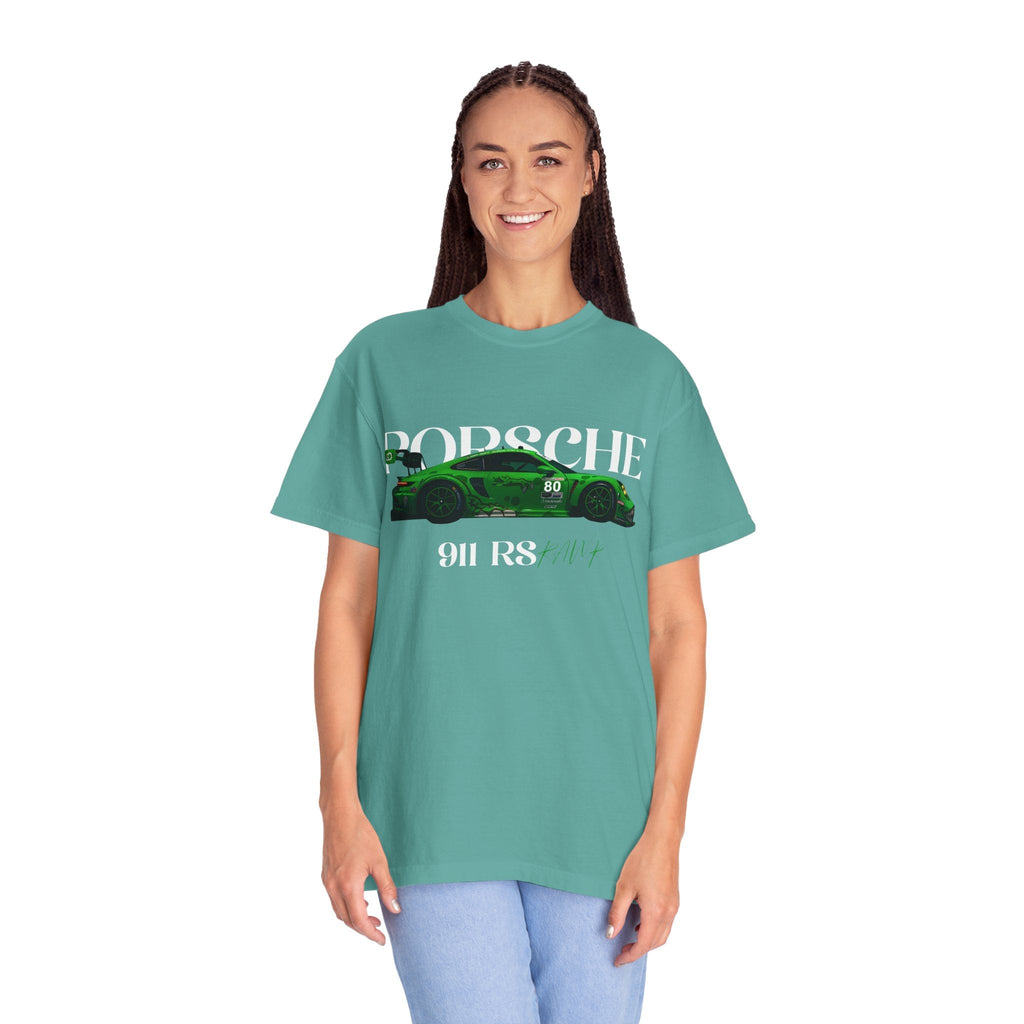 Porsche 911 RS Racing Tee Green GT Car Graphic T-Shirt - Etna Gift
