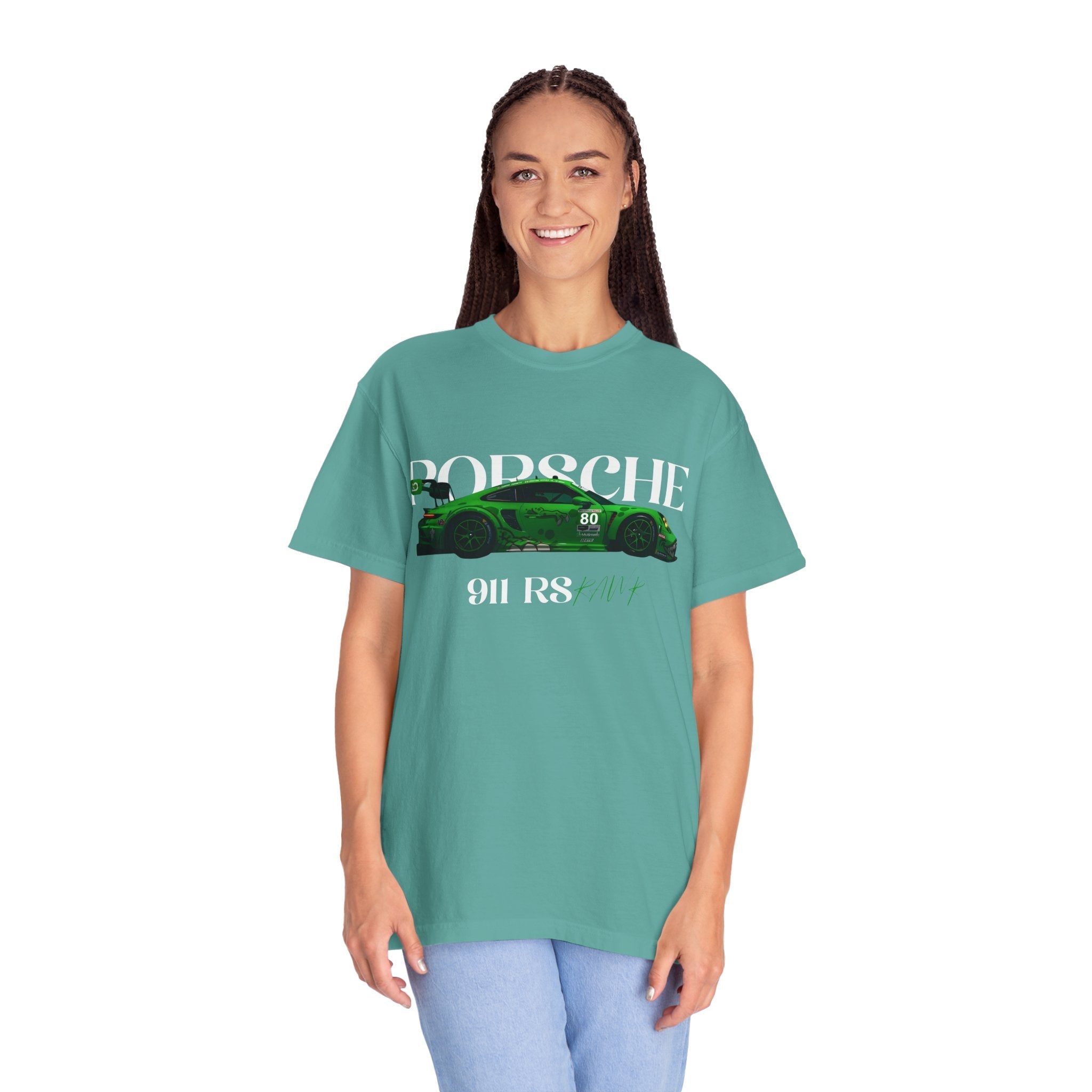 Porsche 911 RS Racing Tee Green GT Car Graphic T-Shirt - Etna Gift