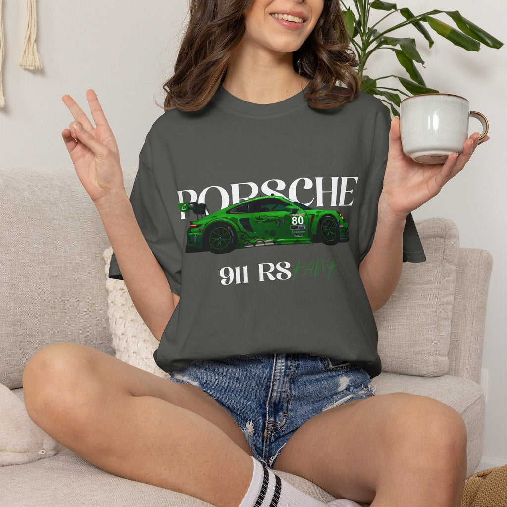 Porsche 911 RS Racing Tee Green GT Car Graphic T-Shirt - Etna Gift