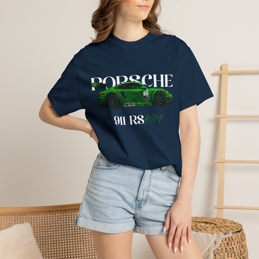 Porsche 911 RS Racing Tee Green GT Car Graphic T-Shirt - Etna Gift