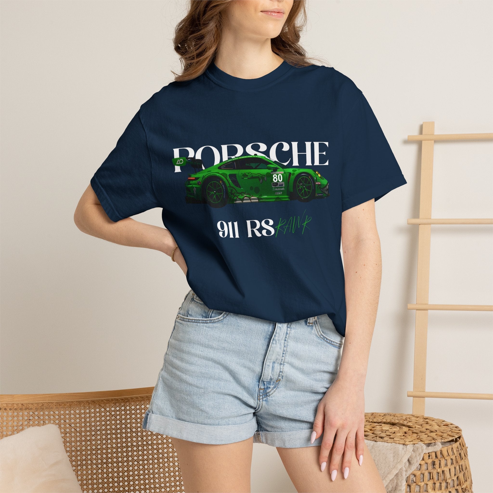 Porsche 911 RS Racing Tee Green GT Car Graphic T-Shirt - Etna Gift