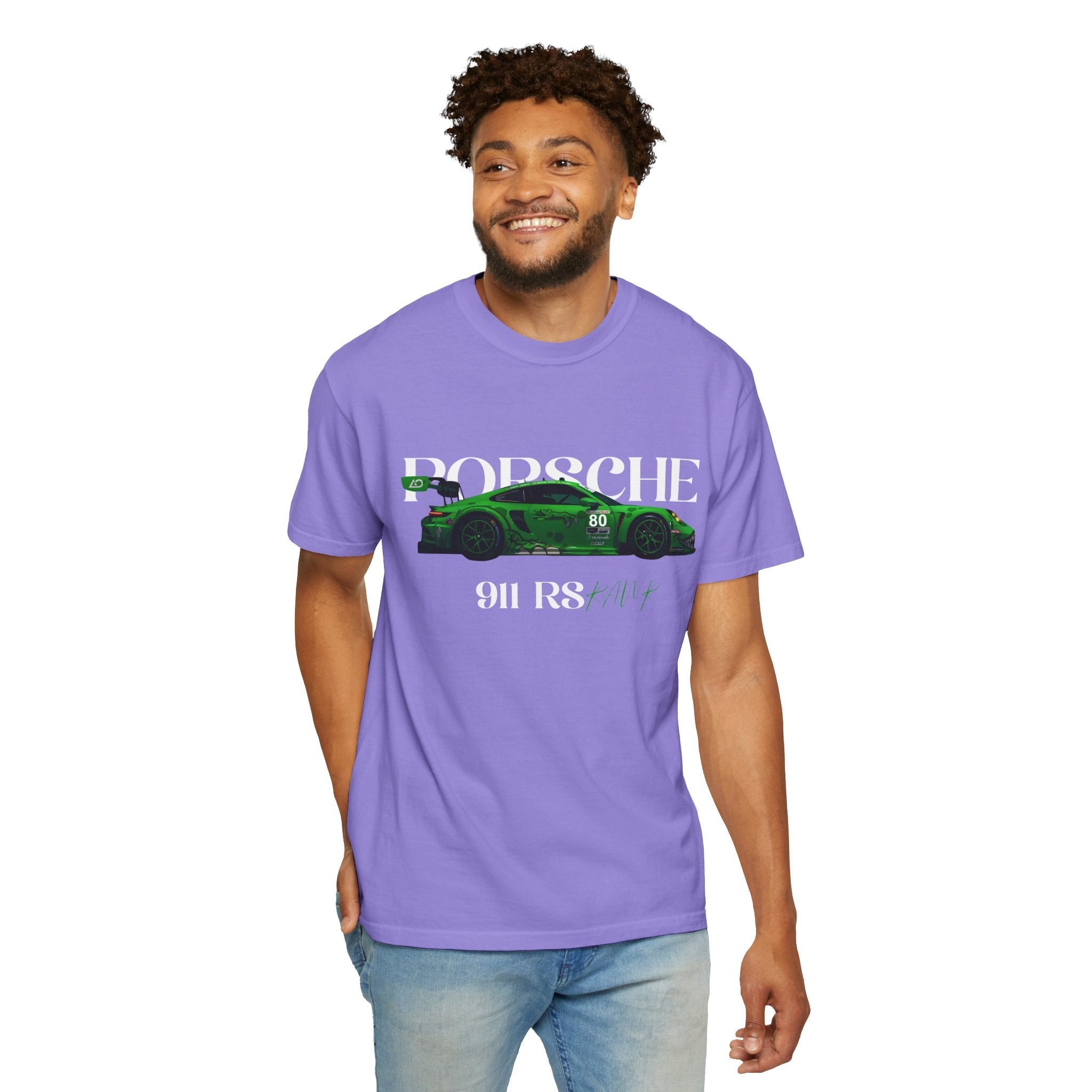 Porsche 911 RS Racing Tee Green GT Car Graphic T-Shirt - Etna Gift