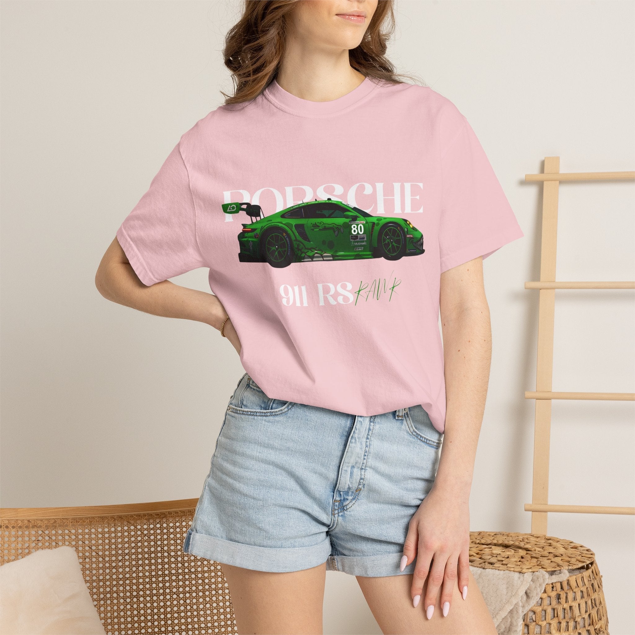 Porsche 911 RS Racing Tee Green GT Car Graphic T-Shirt - Etna Gift