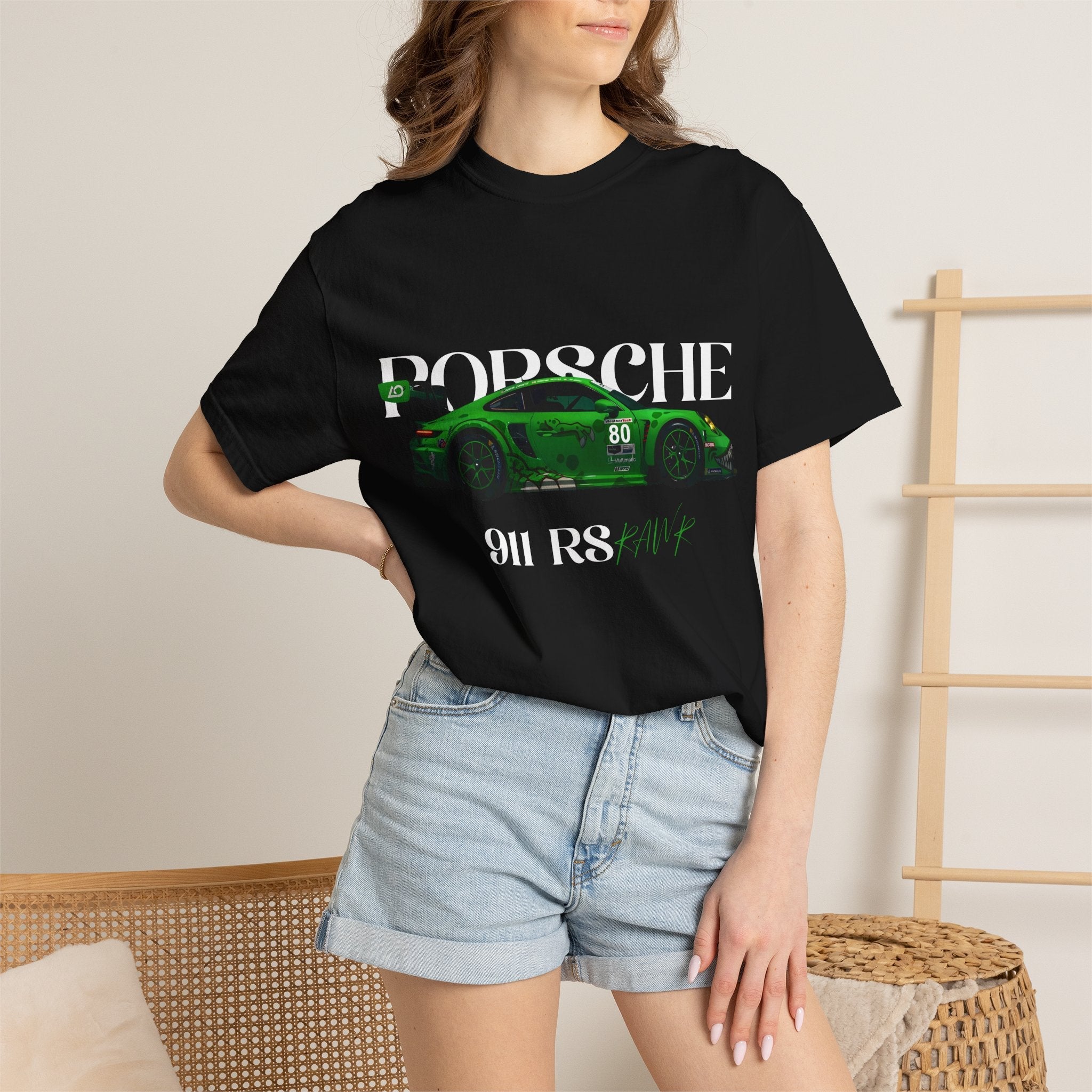 Porsche 911 RS Racing Tee Green GT Car Graphic T-Shirt - Etna Gift