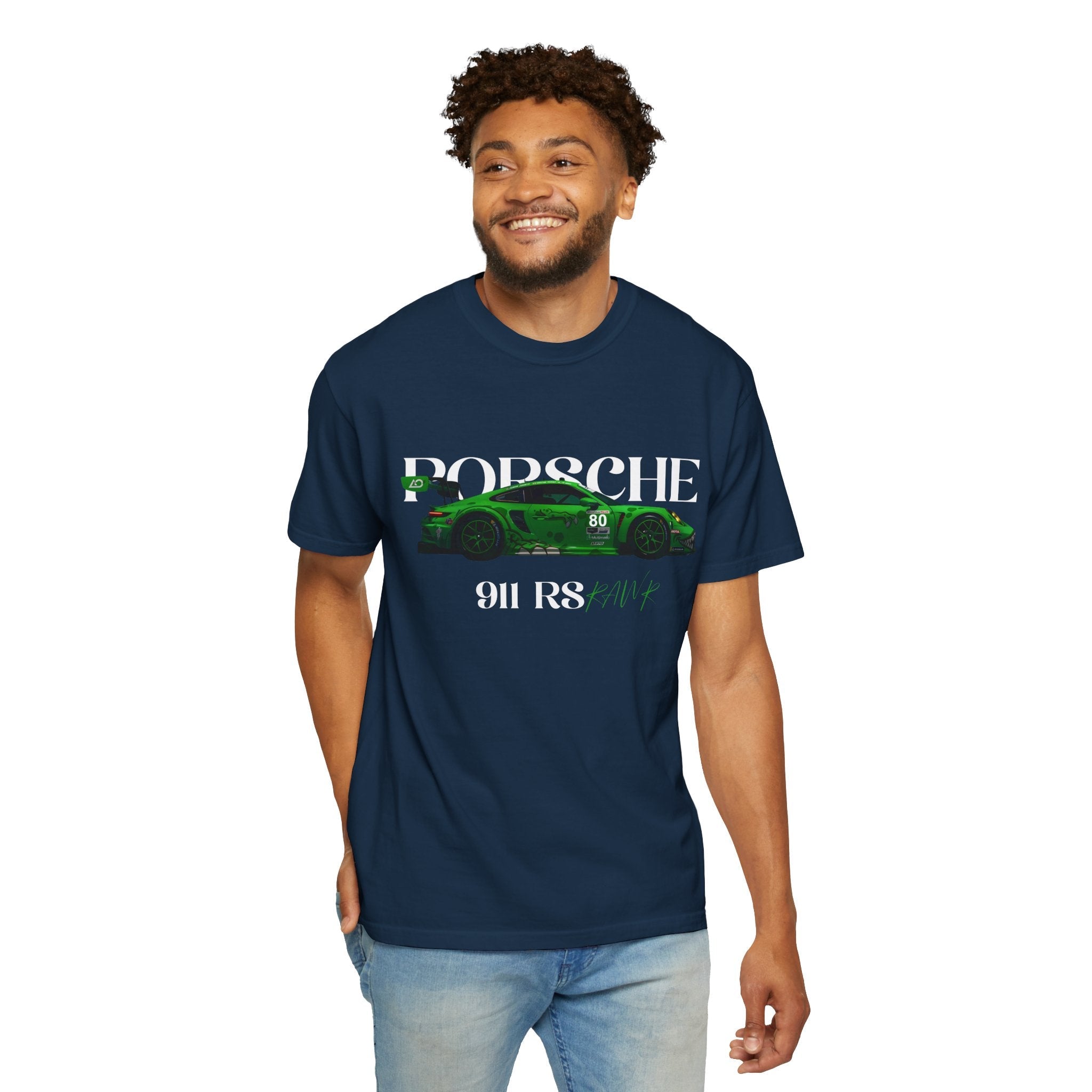 Porsche 911 RS Racing Tee Green GT Car Graphic T-Shirt - Etna Gift