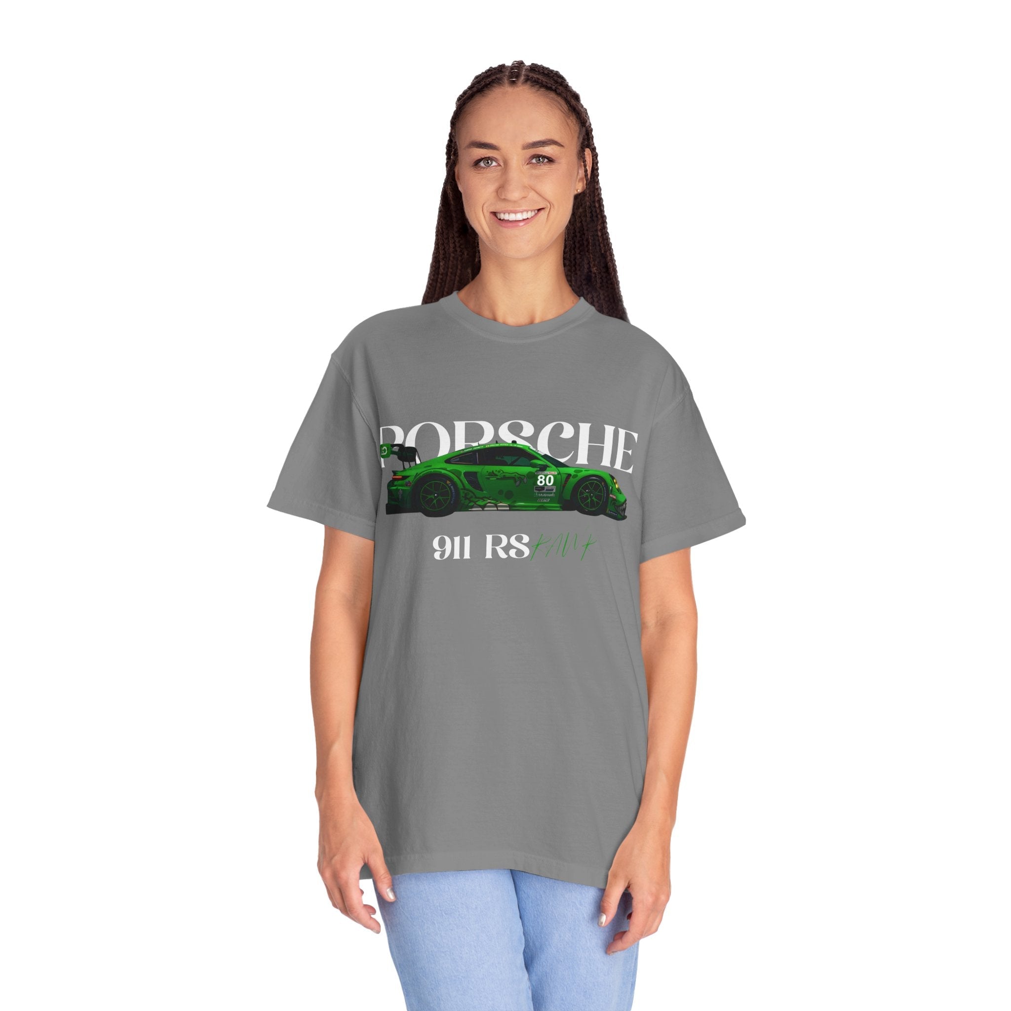 Porsche 911 RS Racing Tee Green GT Car Graphic T-Shirt - Etna Gift