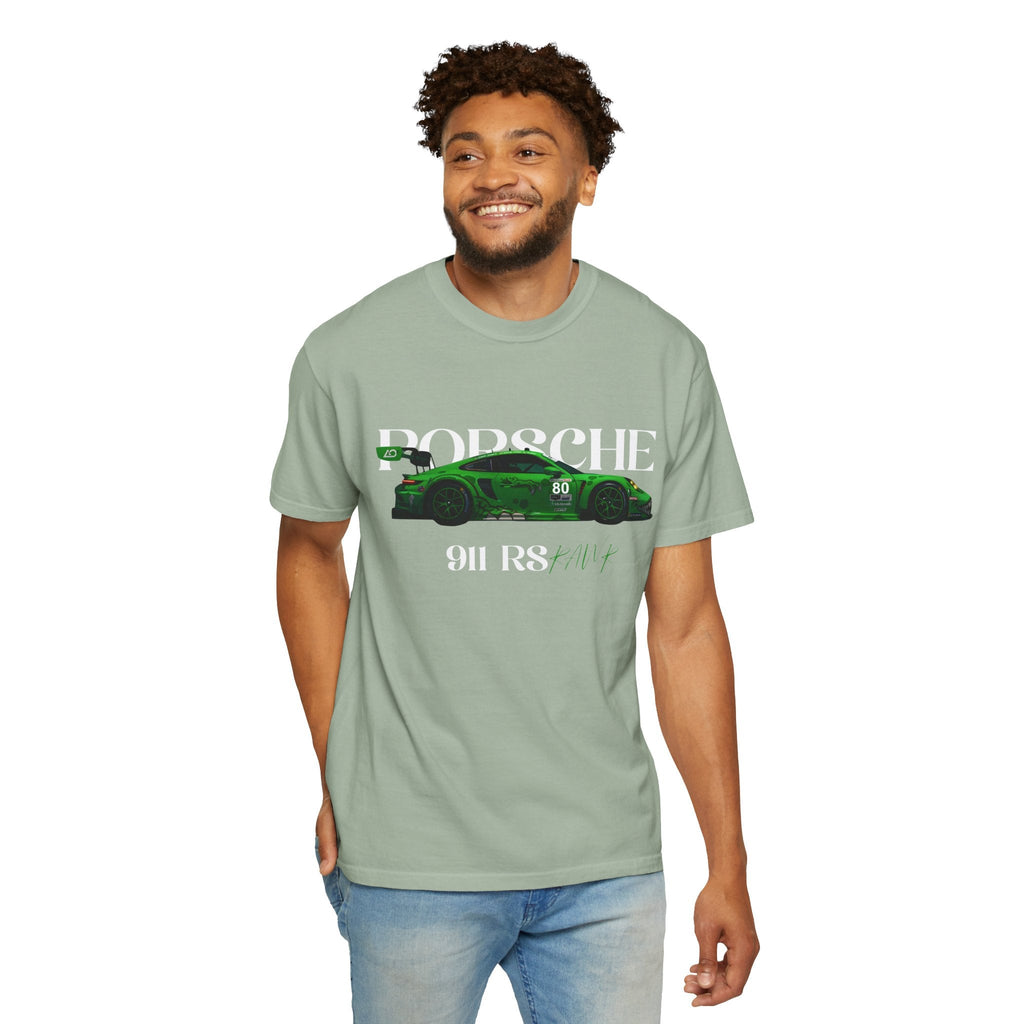 Porsche 911 RS Racing Tee Green GT Car Graphic T-Shirt - Etna Gift