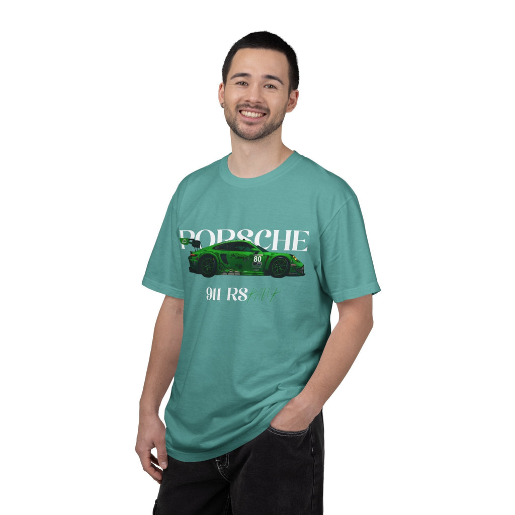 Porsche 911 RS Racing Tee Green GT Car Graphic T-Shirt - Etna Gift