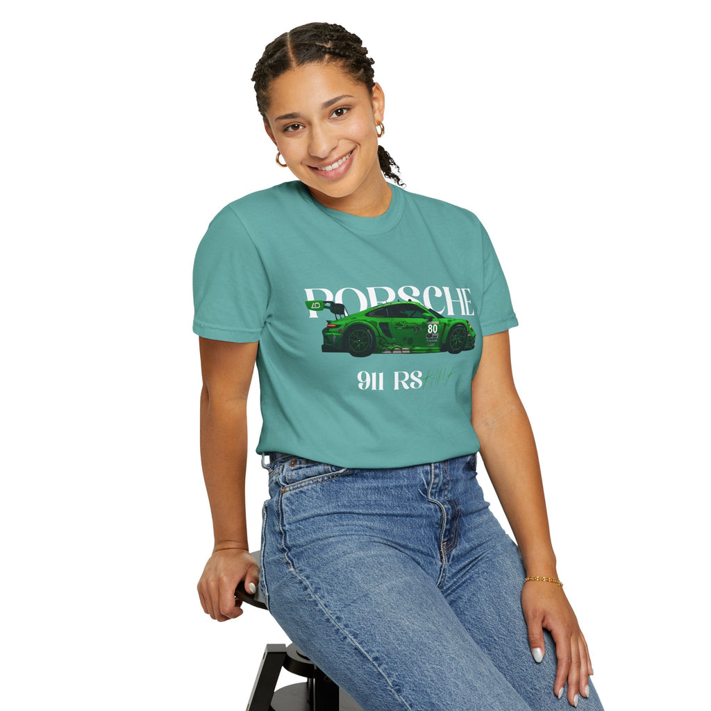 Porsche 911 RS Racing Tee Green GT Car Graphic T-Shirt - Etna Gift