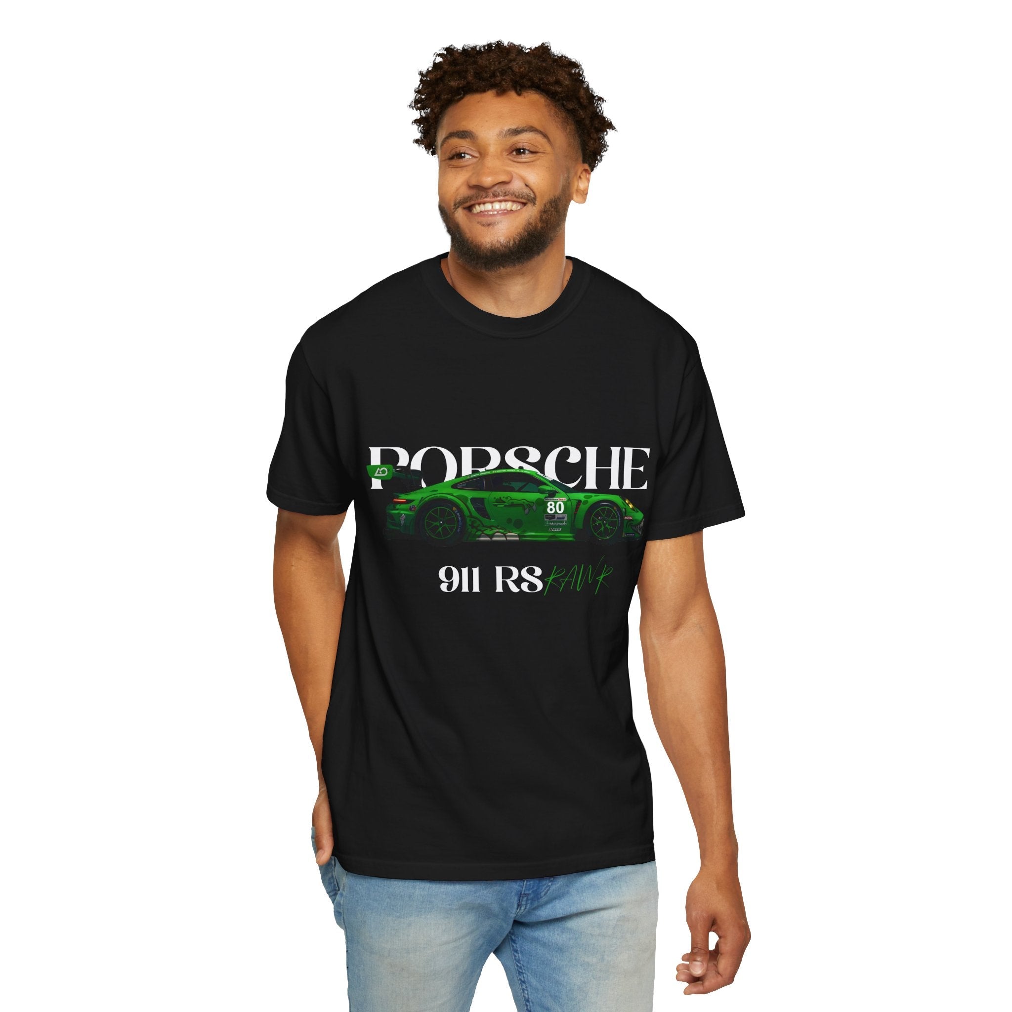 Porsche 911 RS Racing Tee Green GT Car Graphic T-Shirt - Etna Gift